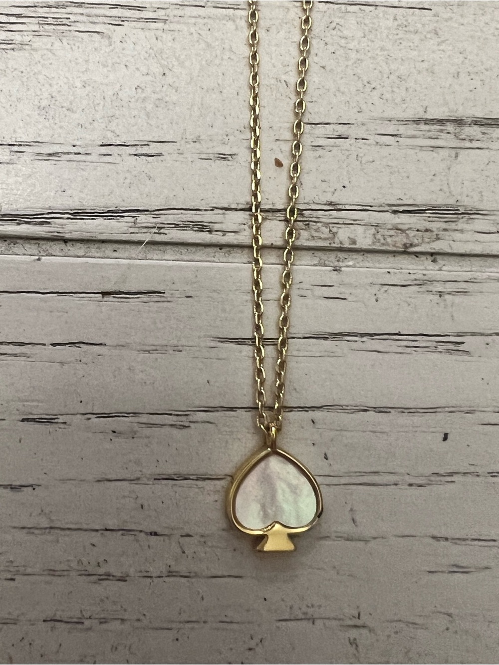 Kate Spade Gold-Tone Mother of Pearl Spade Pendant Necklace